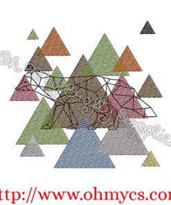 Abstract Fox Embroidery Design