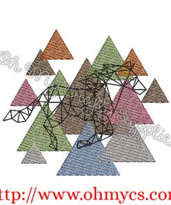Abstract Running Horse Embroidery Design