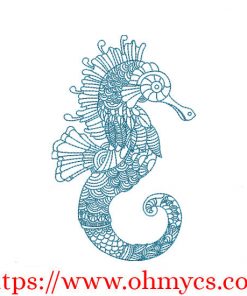 Another Henna Seahorse Embroidery Design