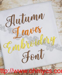 Autumn Leave Embroidery Font (BX Included
