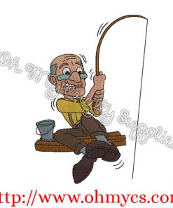 Albert Fishing Embroidery Design