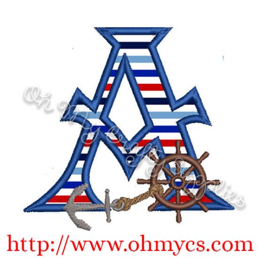A Algerian Anchor Letter Applique Design