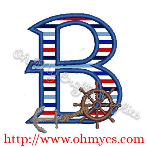 B Algerian Anchor Letter Applique Design