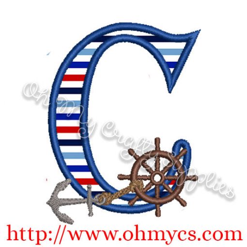 C Algerian Anchor Letter Applique Design