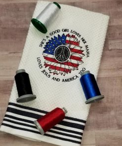 American Sunflower Embroidery Design