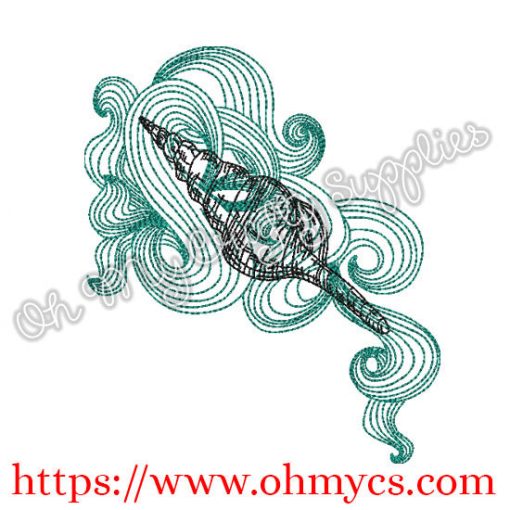 Another Swirly Shell Embroidery Design