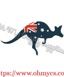 Aussie Kangaroo Embroidery Design