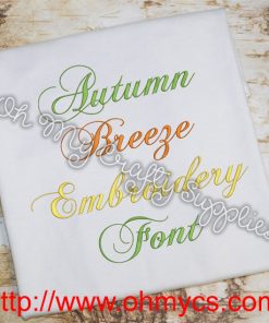 Autumn Breeze Embroidery Font (BX Included)