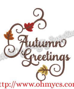 Autumn Greeting Embroidery Design