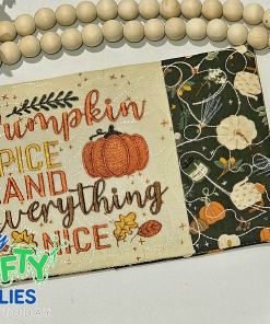 In The Hoop Mug Rug Pumpkin Spice Embroidery Design
