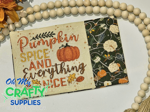 In The Hoop Mug Rug Pumpkin Spice Embroidery Design