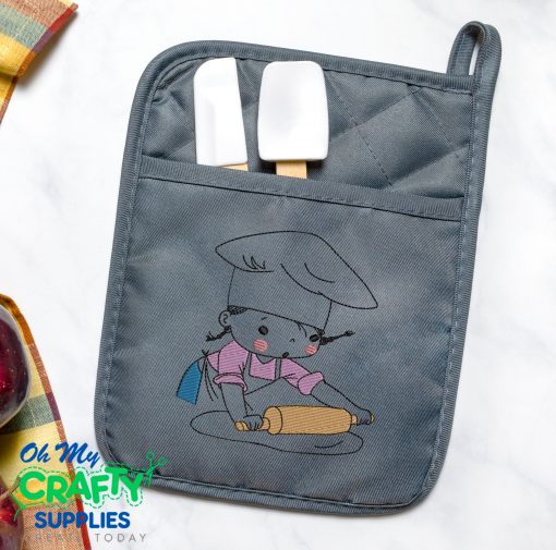 Baking Girl Embroidery Design