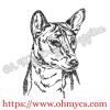 Basenji Sketch Embroidery Design