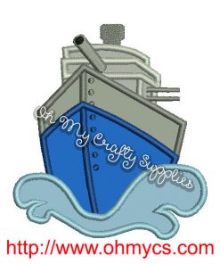 Battle Ship Applique Design