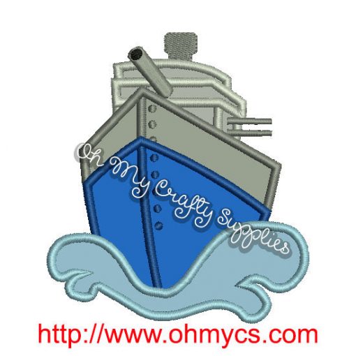 Battle Ship Applique Design