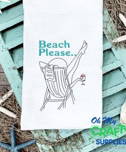 Beach Please.. Embroidery Design