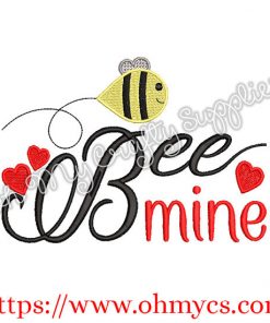 Bee Mine Valentine's Day Embroidery Design