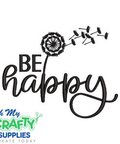 Be Happy Dandelion Embroidery Design