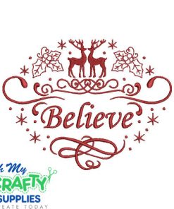 Believe Deer 124 Embroidery Design