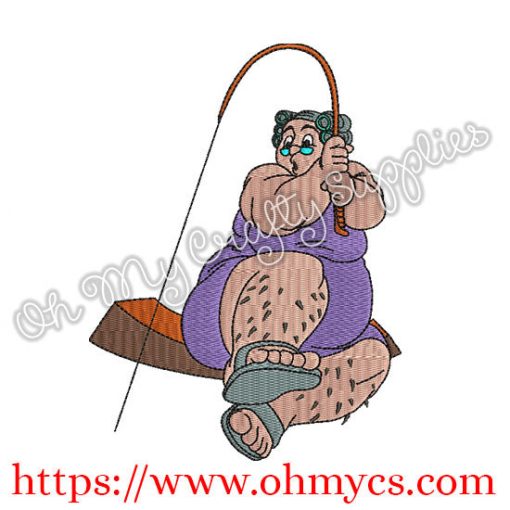 Bertha Fishing Embroidery Design