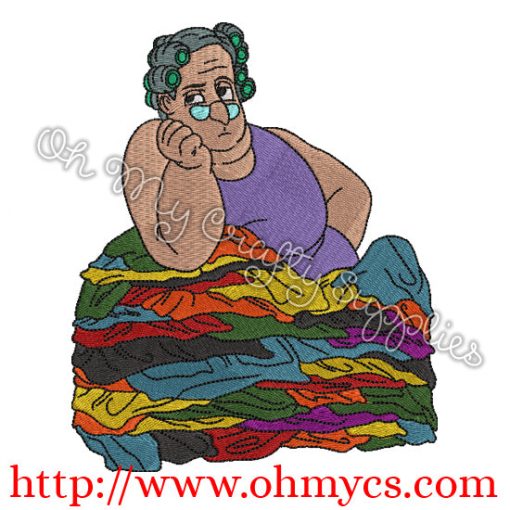 Bertha Doing Laundry Embroidery Design