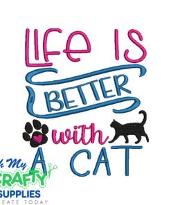 Better with cat 78 Embroidery Design