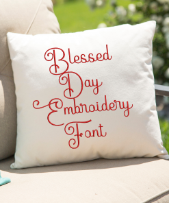 Blessed Day Embroidery Font (BX Included)