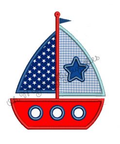 Boat Applique Embroidery Design