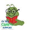 Bookworm Applique Embroidery Design
