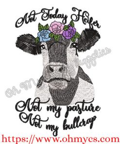 Bullcrap Heifer Sketch Embroidery Design