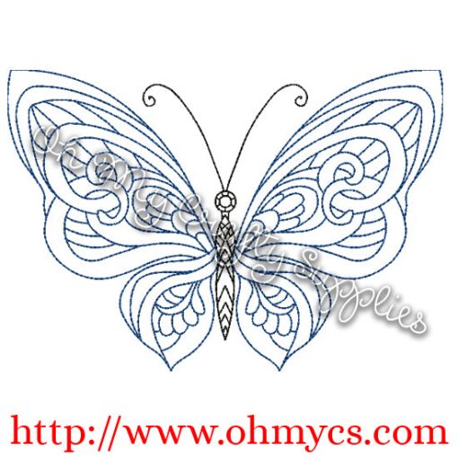 Henna Butterfly Embroidery Design