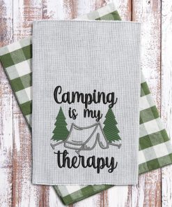 Camping is my Therapy Embroidery Design