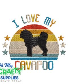 I Love My Cavapoo 522 Embroidery Design