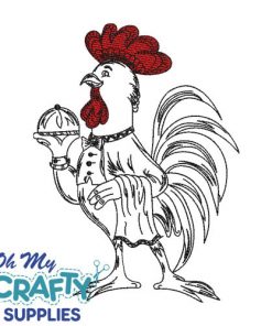 Chef Rooster Embroidery Design