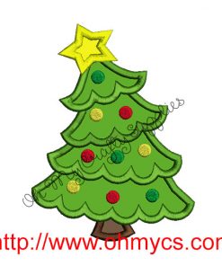 Christmas Tree Applique Embroidery Design
