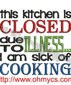 Closed Kitchen Embroidery Design
