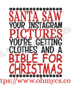 Clothes and a Bible for Christmas Embroidery Design