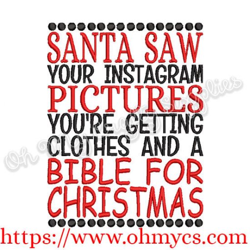 Clothes and a Bible for Christmas Embroidery Design