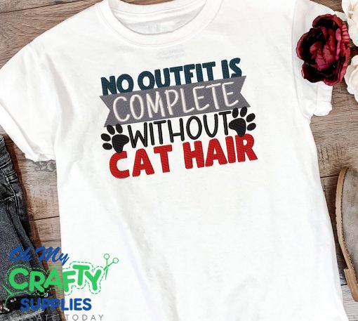 Outfit Complete Cat Hair Embroidery Design