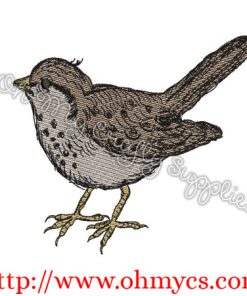 Colorful Bird Sketch Embroidery Design