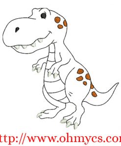 A Coloring Dino Embroidery Design