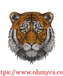 Colored Tiger Sketch Embroidery Design