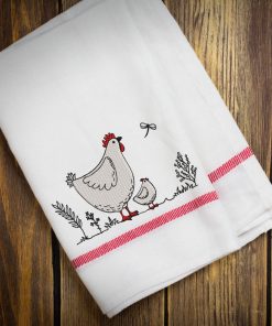 Country Hen and Chick Embroidery Design