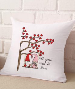 Gnome Couple Tree Swing Embroidery Design