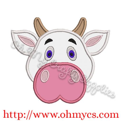 Cow Head Applique Design