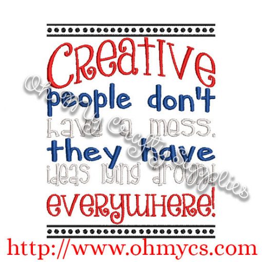 Creative People Embroidery Design