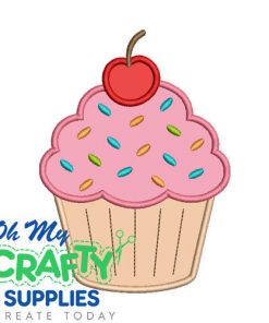 Cupcake Applique Embroidery Design