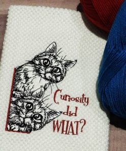 Curious Kittens Sketch Embroidery Design
