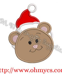 Cute Teddy Bear Santa Embroidery Applique