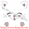 Cute Kitty Face and Paws Embroidery Design